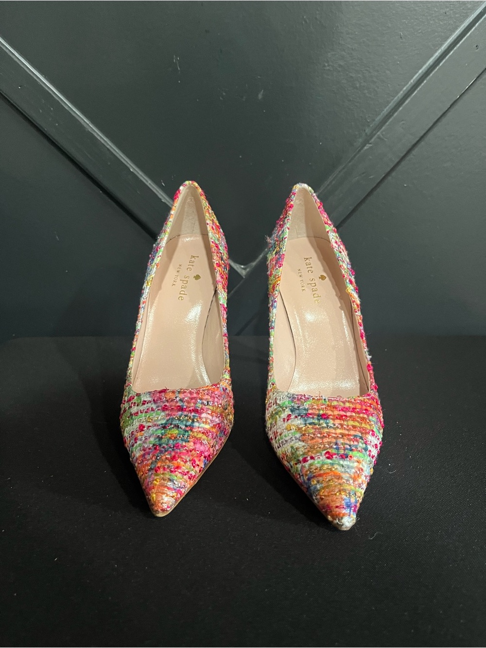 Kate Spade Licorice Bright Multi Tweed Pointed Toe Pumps – Size 5
